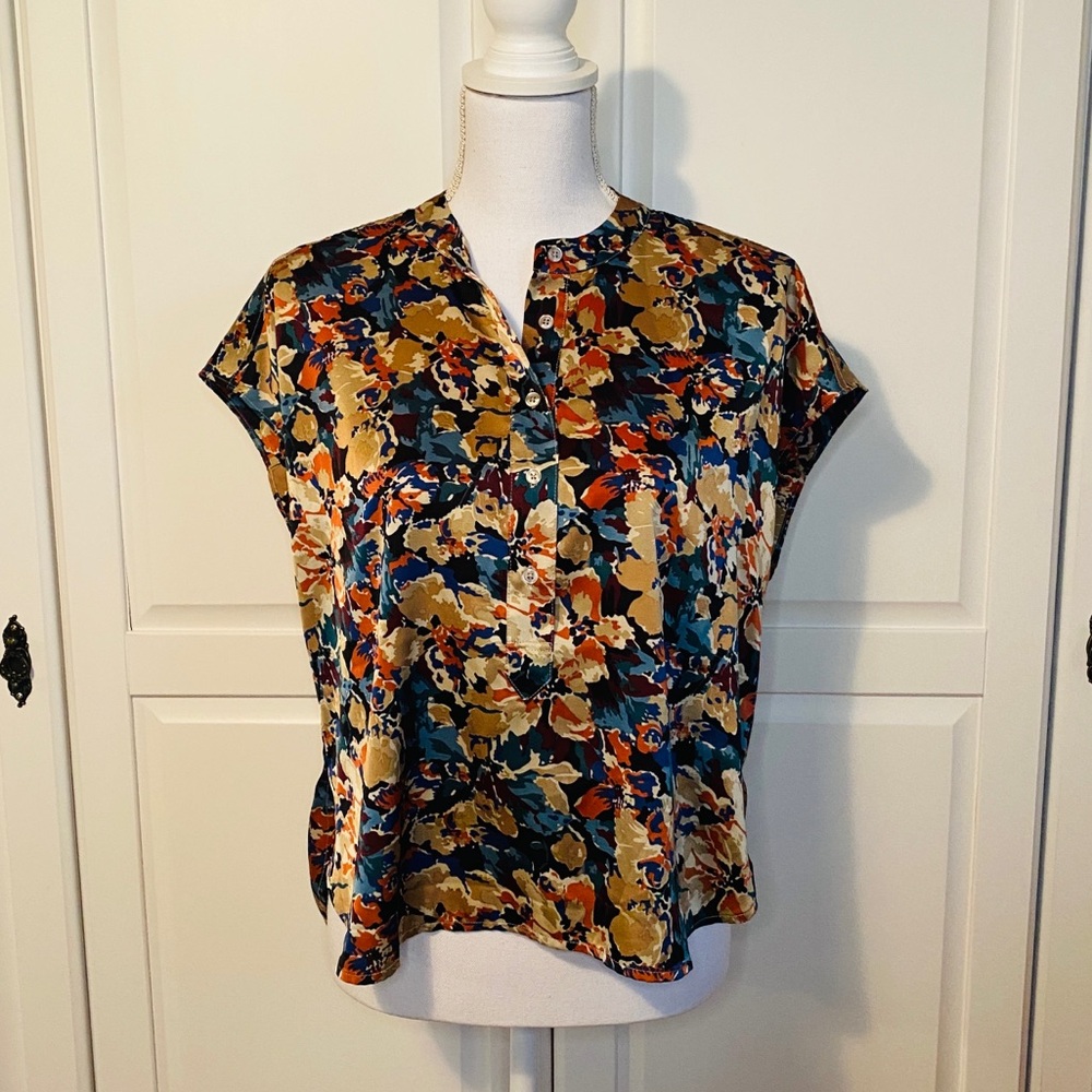 Banana Republic Satin Floral Blouse